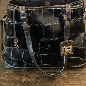 Dooney & Bourke Brown Crocodile Embossed Leather Tote